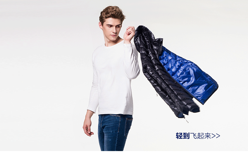 森马哥来买 青年男士轻薄羽绒服男短款2015冬季保暖正品潮外套 黑色