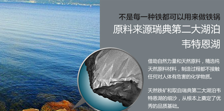 瑞典进口斯肯特 铸铁炒锅 无烟无涂层物理不粘锅铁锅 电磁炉通用