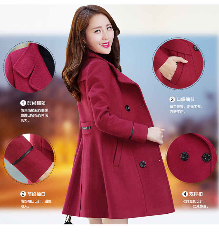 The Qian The Rhyme 2015 autumn and winter new Korean version in the Sau San Long Large? double-female coat a wool coat jacket coat? female gross navy blue M picture, prices, brand platters! The elections are supplied in the national character of distribution, so action, buy now enjoy more preferential! As soon as possible.