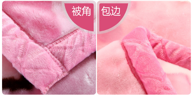 梦知缘家居  卡通双层加厚拉舍儿学生毯子儿童毛毯 棕猫 150*195cm