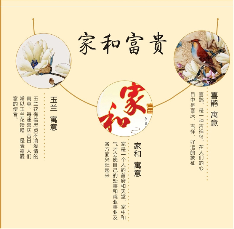 尚世纪钻石画十字绣3d客厅客厅大画 5D钻石绣贴钻画家和万事玉兰版 满钻全贴180*70cm Z341