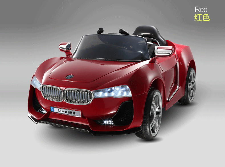 儿童电动车 童车 可坐 四轮双驱遥控 宝宝汽车摇摆电动玩具车 红色 双