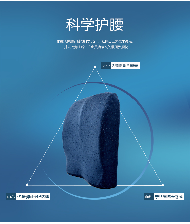 
                                                                                温伦靠垫腰靠太空记忆棉慢回弹腰靠腰枕靠枕办公室靠垫靠背垫腰汽车护腰靠垫坐垫两用学车加高坐垫 紫色                