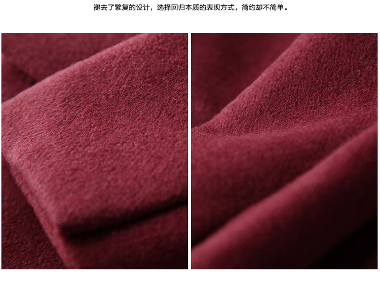 良衣尼朵2015冬季新款大衣女中长款韩版羊毛绒厚毛呢外套风衣女 驼色 M
