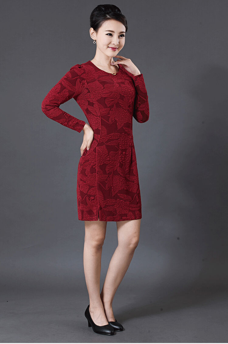 Yuen Yuk 2015 autumn and winter new women's round-neck collar temperament stamp large Sau San long-sleeved dresses W8241 3XL Peacock Blue Photo, prices, brand platters! The elections are supplied in the national character of distribution, so action, buy now enjoy more preferential! As soon as possible.