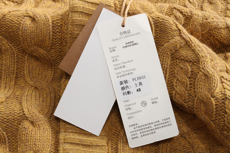 驼(earth camel)2014新款羊羔绒毛衣男士<em>开衫</em>加