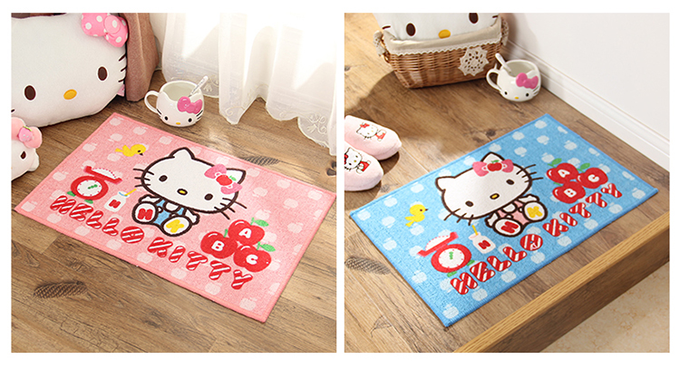 
                                        hello kitty系列 卡通地垫 加厚植绒包边浴室地垫客厅卧室门垫 KT猫地垫 大脸猫 54X60CM                