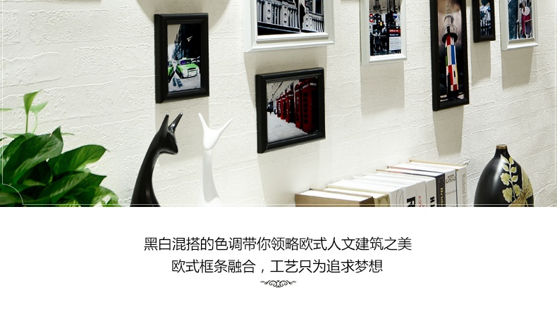 
                                        全悦 18框复合实木欧式风格照片墙创意相框组合相片墙 白胡+浪漫欧影画芯                
