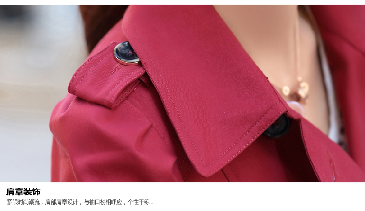 衣术品 2015秋季新款韩版修身双排扣翻领中长款长袖风衣 女 外套5885 卡其 XL