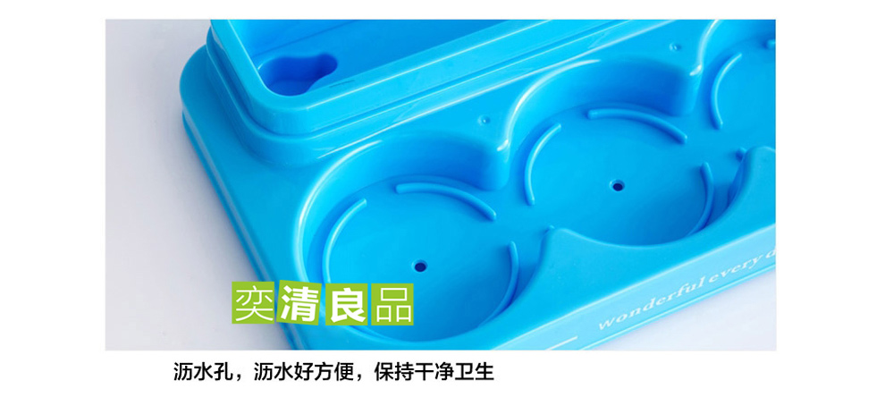 奕清良品 创意漱口杯卫生间牙刷架套装 时尚浴室牙具座结婚情侣洗漱牙刷杯牙膏牙缸架 创意牙刷架天空蓝 三人套装