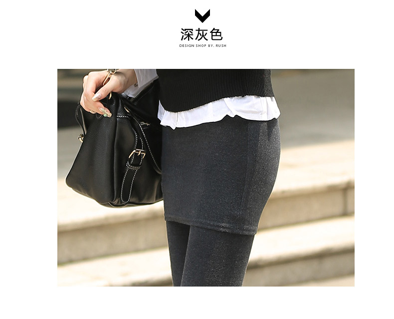 DEEWAHUA2015冬季新品女装新款棉打底裤女加绒加厚保暖裤休闲百搭弹力裤大码包臀裙裤 黑色踩脚 M
