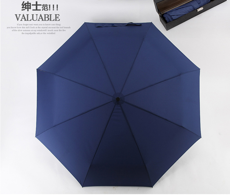蓝雨伞 折叠 超大双人伞 全自动雨伞 男士三折创意伞 超轻高档伞 酒红色