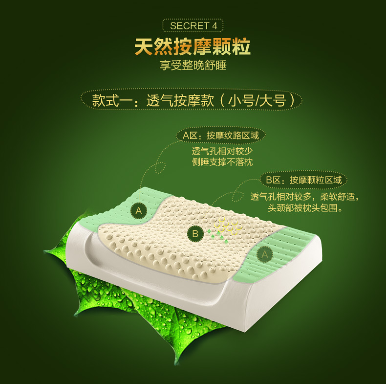 
                                        【佳奥】（JAGO）泰国天然乳胶枕颈椎橡胶记忆枕头成人进口睡眠枕芯 透气颗粒款 天空蓝                