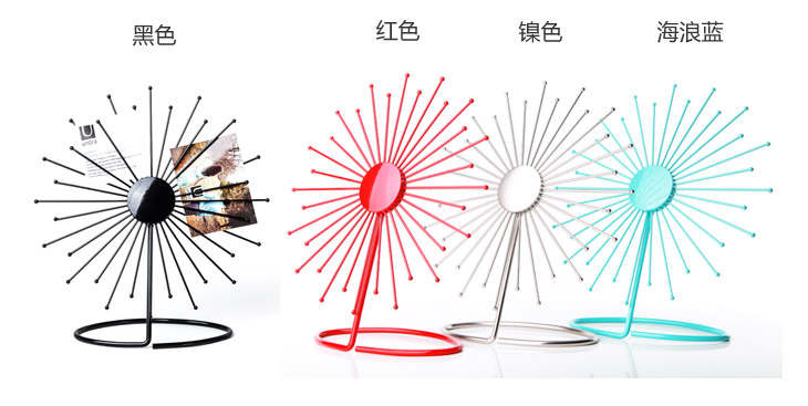 
                                        加拿大UMBRA欧式光芒线创意桌台式相架 简约钢结构照片夹子 DIY好心情台式相架子 红色                