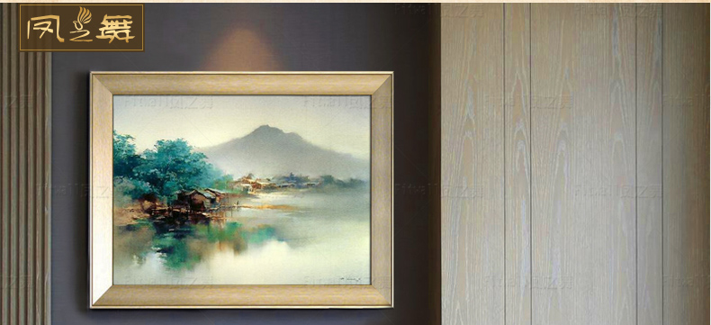 凤之舞油画现代简约客厅抽象画手绘油画家居餐厅玄关壁画酒店配画 欧式框4 75x65