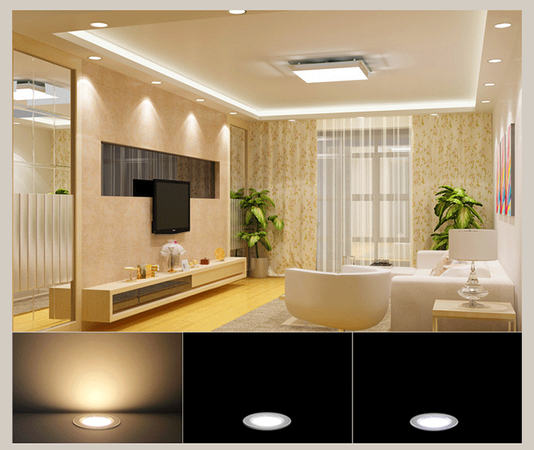 凯迪拉曼 led筒灯射灯 全套客厅气氛背景三变色天花灯