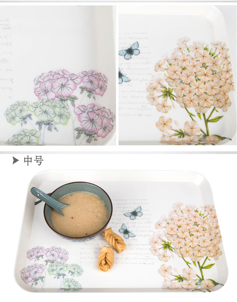 
                                        TP 纯密胺食品餐盘大托盘长方形水杯盘茶杯盘欧式水果盘套装点心蛋糕零食盘干果盘糖果盘子 大中小三件套                