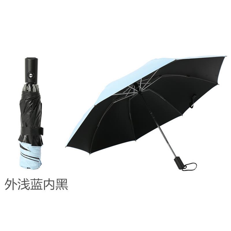 雨伞折叠伞双层黑胶太阳伞男女双人遮阳伞大号两用晴雨伞防晒伞 典雅黑UV-加强时尚款