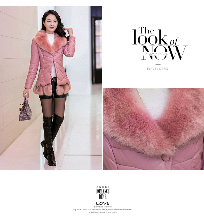 伊索琳2015冬季女装外套棉衣女棉服新款大毛领皮衣潮韩版 黑 色 L