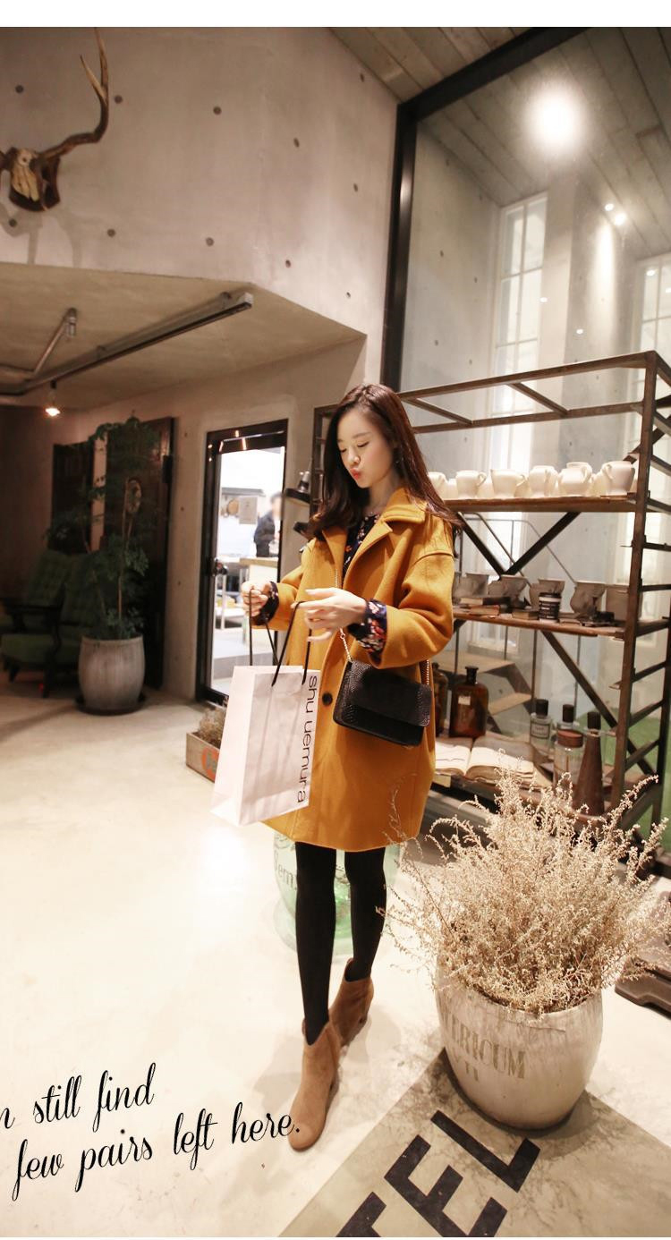 Iw 2015 autumn and winter new Korean loose minimalist lapel a wool coat female Sau San single row is long hair? large jacket turmeric yellow M picture, prices, brand platters! The elections are supplied in the national character of distribution, so action, buy now enjoy more preferential! As soon as possible.