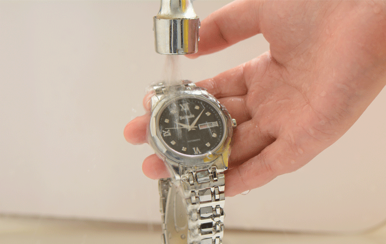 绅度(semdu)2018新款潮流时尚镶钻商务双日历精钢钨钢男士手表全自动