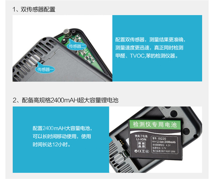 FUT 甲醛检测仪器 家用室内 车内甲醛测试仪 空气质量检测器 JQ15