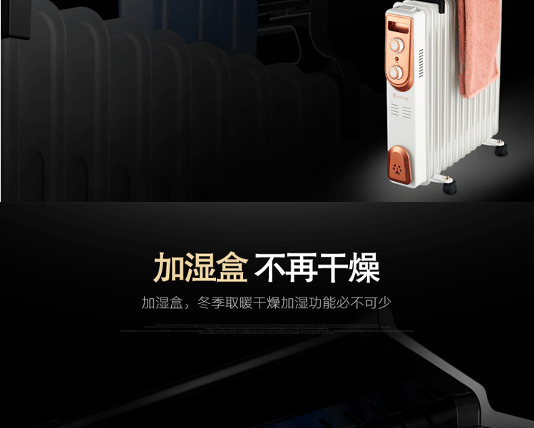 取暖器 电热油汀式电暖器电暖气片家用恒温静音节能 电油丁 9片白色