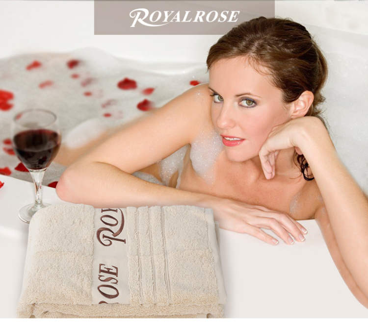
                                        Royalrose皇室玫瑰 毛巾浴巾全棉埃及长绒棉加厚吸水纯棉浴巾单条装 月光倾城 杏色                