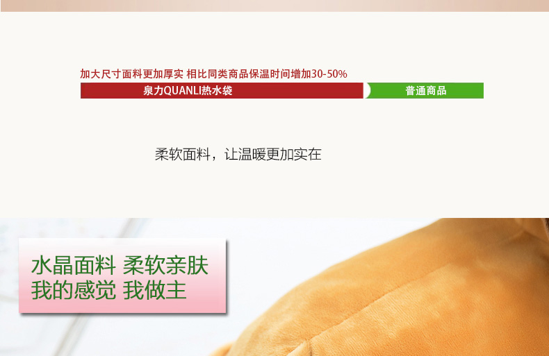 泉力 电热水袋充电防爆 电暖宝暖宝宝暖手宝暖腰宝 可爱狮子