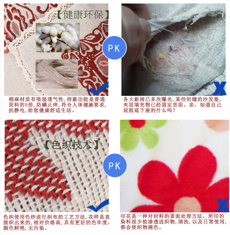 绿幽谷 棉麻沙发垫 小麻人坐垫 沙发巾靠垫 飘窗垫 套装 夏凉布艺防滑沙发套 酒红色小麻人 双层餐椅垫45*45cm