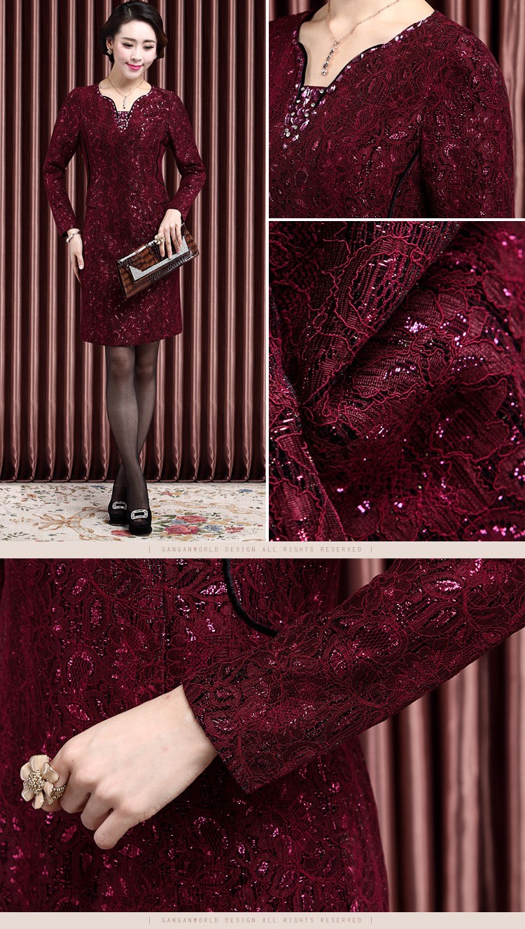 In 2015, the elderly woman fall inside the new dresses wedding dresses with mother middle-aged women's temperament long-sleeved lace dresses aubergine XL Photo, prices, brand platters! The elections are supplied in the national character of distribution, so action, buy now enjoy more preferential! As soon as possible.