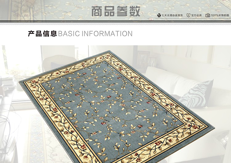 
                                        绅士狗 土耳其进口地毯地垫欧式客厅卧室茶几床边地毯门垫加厚4182 蓝绿色 0.6*0.9米 密度1200V  重3.3斤                