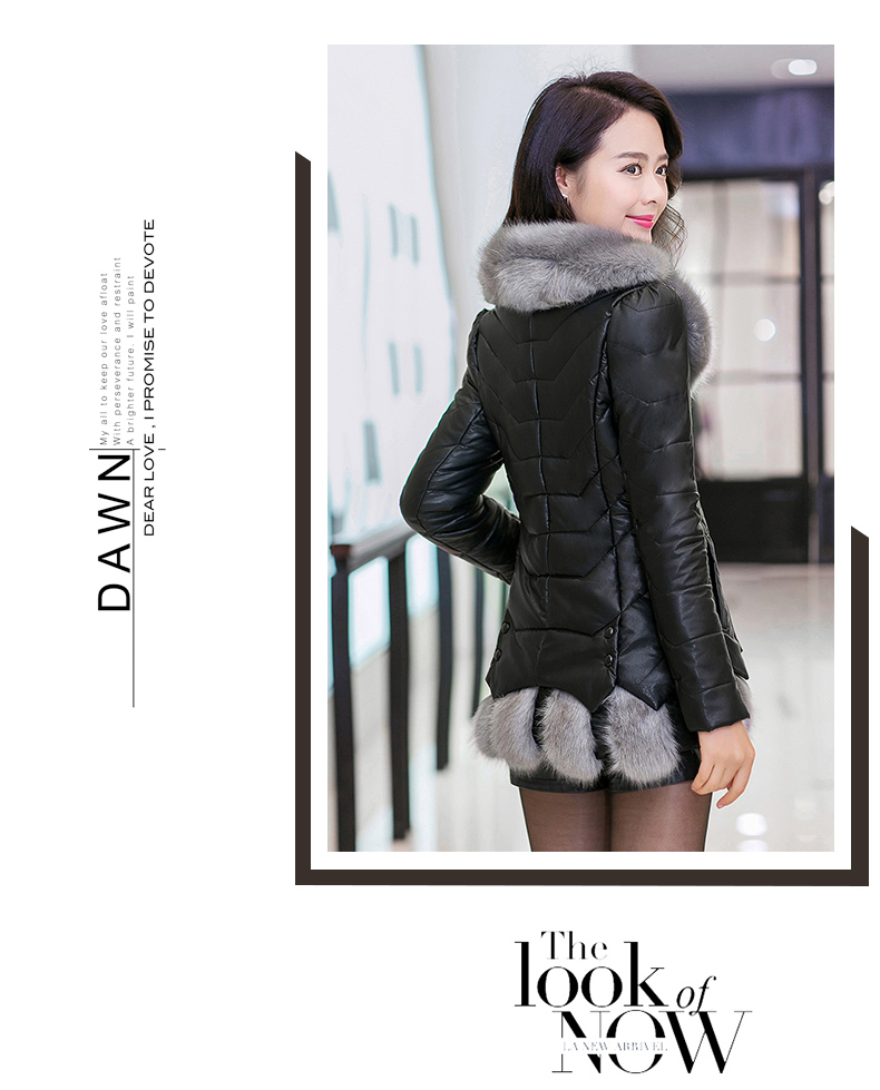 伊索琳2015冬季女装外套棉衣女棉服新款大毛领皮衣潮韩版 黑 色 L