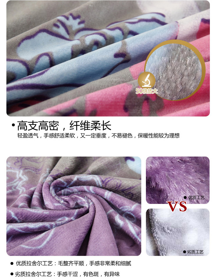 尚玛可 罗莱出品 盖毯毛毯毯子 尚玛可 SQ86 夜空狂想-竹棉双面拉舍尔毯 180*200cm