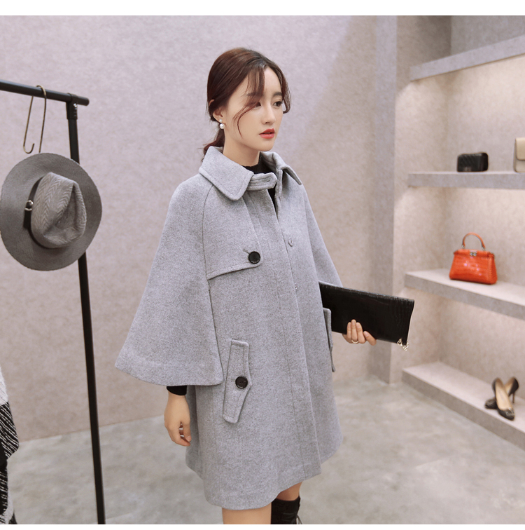 The Champs Elysees Honey Love   2015 autumn and winter new Korean version of loose cloak? Why women jacket gross sub wind jacket  708 gray M picture, prices, brand platters! The elections are supplied in the national character of distribution, so action, buy now enjoy more preferential! As soon as possible.