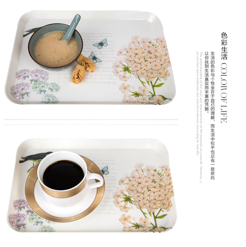 
                                        TP 纯密胺食品餐盘大托盘长方形水杯盘茶杯盘欧式水果盘套装点心蛋糕零食盘干果盘糖果盘子 大中小三件套                
