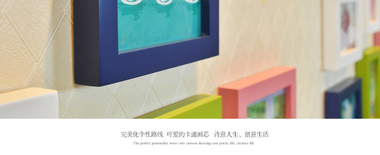 图慕 进口实木照片墙 宜家时尚客厅卧室 相片框 创意组合 HD-1214 黑白原胡灵动混搭