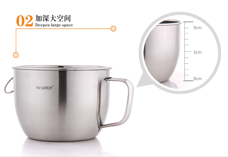 
                                        合兴利（HESInLY） 304不锈钢泡面杯带密封泡面碗饭盒便当盒快餐杯学生饭碗带盖汤碗 红色 14CM  加厚款 净重约215克                