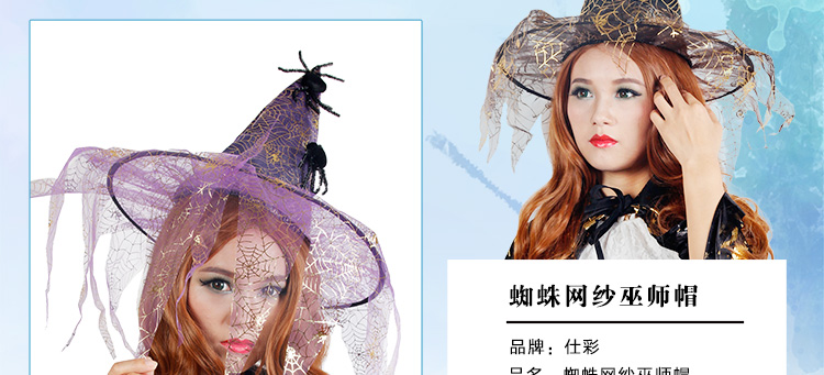 仕彩 万圣节服装装扮道具  Cosplay角色扮演演出道具 女巫巫婆披风+巫师帽+巫师 紫金巫师披风+帽子