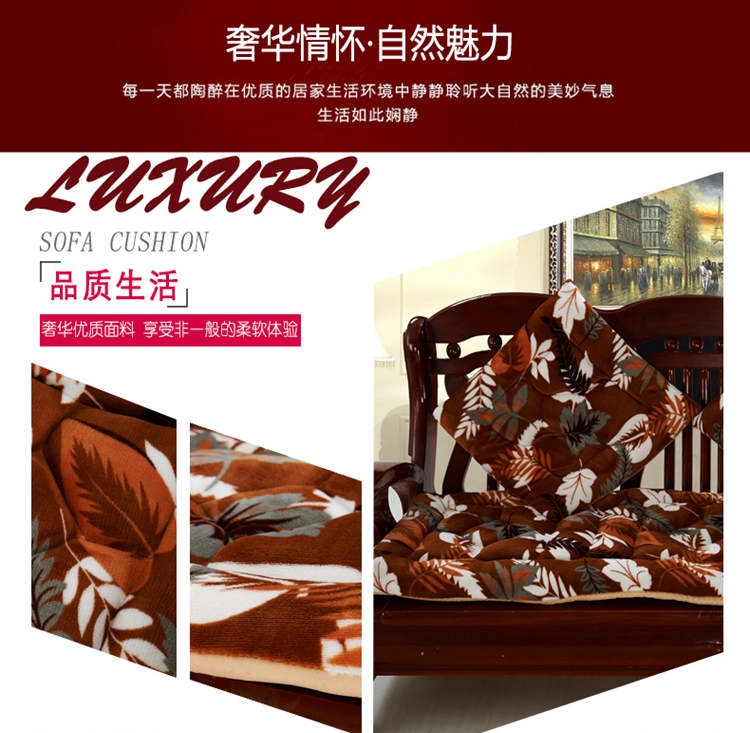 
                                        典奈家居 短毛绒实木沙发坐垫 硬质棉红木沙发单人座三人座座垫 简约生活浅咖 坐垫52*106cm                