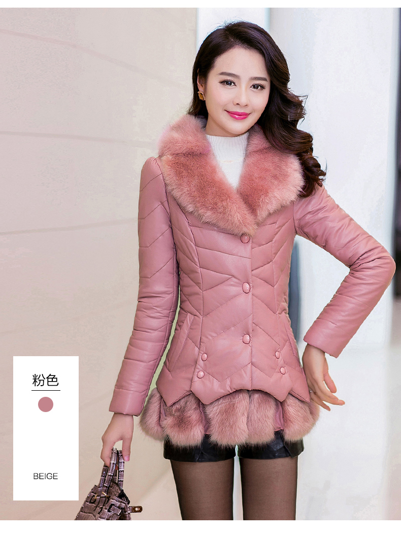伊索琳2015冬季女装外套棉衣女棉服新款大毛领皮衣潮韩版 黑 色 L