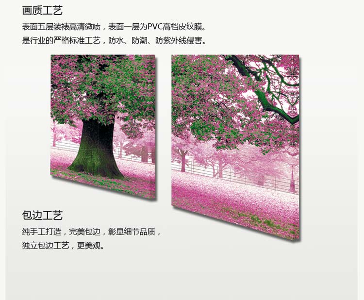 巢里巢外客厅装饰画现代简约挂画风景画三联无框画沙发背景墙餐厅墙画 C 70*70拼套/25mm