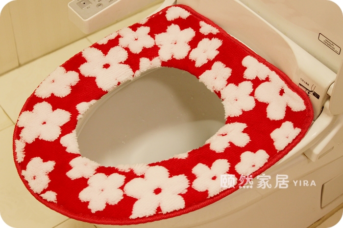 颐然（YIRA） 棉纤维 双色搭配 标准马桶可用 加厚马桶套（双拼多彩款） 双拼粉色