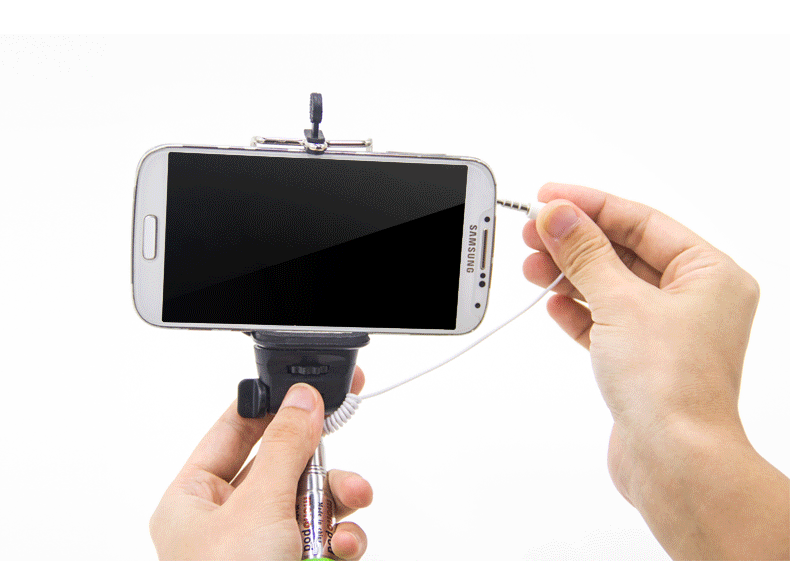 brim 线控自拍神器 安卓通用 线控一键拍照 旅游拍照棒 线控自拍-蓝色