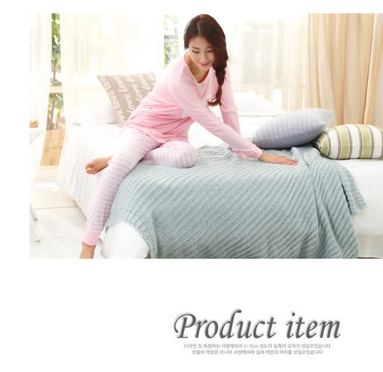 索纳茜 韩国秋<em>冬季</em>PINK<em>睡衣女装</em>纯棉长袖长裤