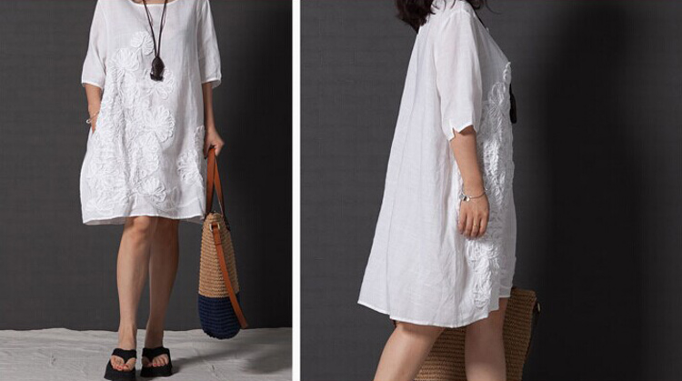 Ms Audrey EU approximately  2015 Spring New larger female loose retro sum of embroidered short sleeves cotton linen dresses  YW153 White M picture, prices, brand platters! The elections are supplied in the national character of distribution, so action, buy now enjoy more preferential! As soon as possible.