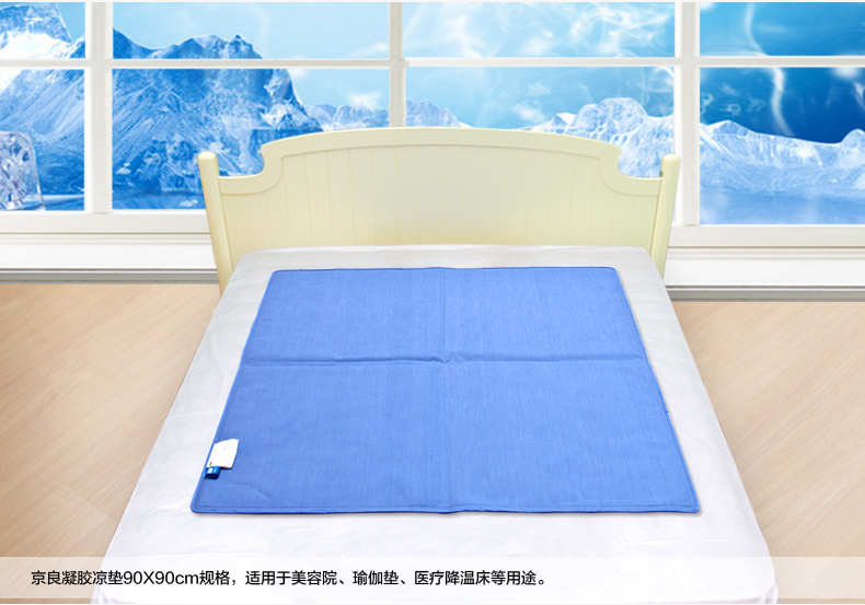 
                                        京良 凉席冰垫 夏日清凉凝胶凉垫 可折叠空调席子免洗床垫冬夏两用床垫 凝胶床垫 毛巾棉布床垫不变形记 蓝色 90*140cm                