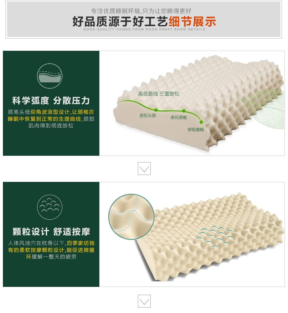 
                                        景秀华庭乳胶枕头 冬暖夏凉枕头乳胶芯 天然成人单人枕头助睡眠枕芯护颈枕 凝胶枕一个                