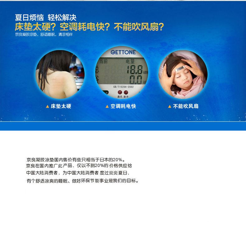 
                                        京良 凉席冰垫 夏日清凉凝胶凉垫 可折叠空调席子免洗床垫冬夏两用床垫 凝胶床垫 毛巾棉布床垫不变形记 蓝色 90*140cm                