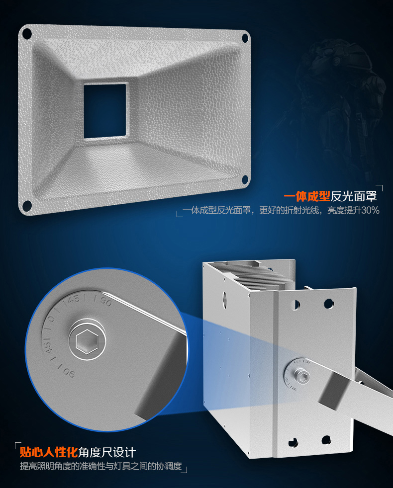 
                                        海阁拉斯 低压LED投光灯大功率户外防水广告牌景观泛光照明灯具 90W三头【DC24V】 正白光                